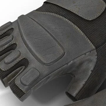3D Model: US Soldier Gloves 2 Black Short Finger 3D Model #90655813