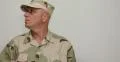 US Soldier Stood Upright Attention Vertical Look Right Honored Position Copyspac 4k or 4k+ Resolution
