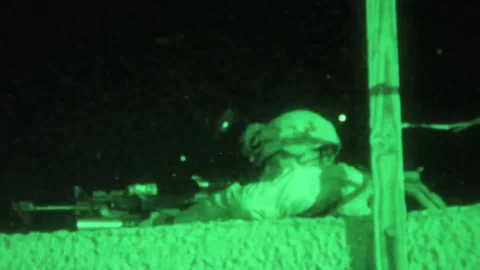 U.S. soldiers conduct night raid at Yuma Proving Ground for Ground RUT - 2013 Stock Footage 103260627
