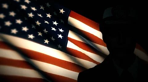 US Soldiers in front of US flag. Stock Footage 65212765