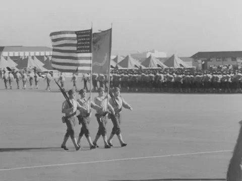 U.S. soldiers parade Stock Footage 158251114