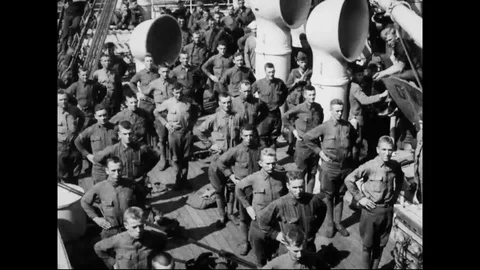 U.S. Soldiers At Sea Exercise Physically On Deck 動画素材 106628830