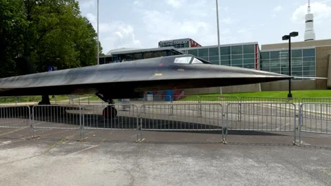 U.S. Space and Rocket Center stealth plane in Huntsville, Alabama with Stock Footage 242396298