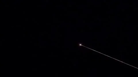US: SpaceX Dragon Crew-11 Capsule Lights Up Night Sky Over San Francisco Stock Footage 326825853