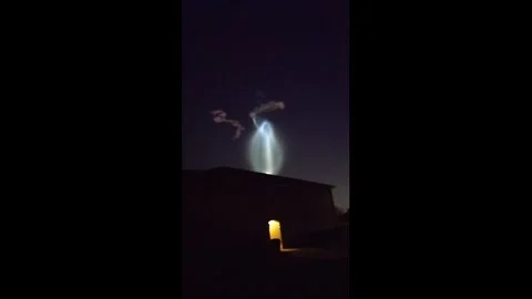 US: SpaceX Falcon 9 Launch Creates Jellyfish Cloud Stock Footage 330220134