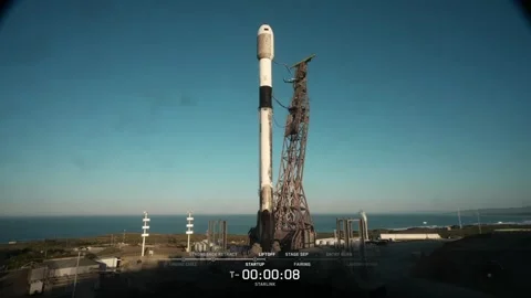 US: SpaceX's Groundhog Day Launch Shadows Triumph With Rocket Anomaly Stock Footage 328199936