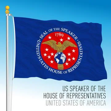 US Speaker of the House of the Representatives flag, USA Stock Illustration