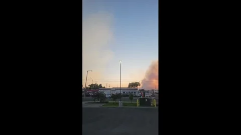 US: Spokane Wildfires Force Mass Evacuations, Trigger Air Quality Alerts Stock Footage 341298535