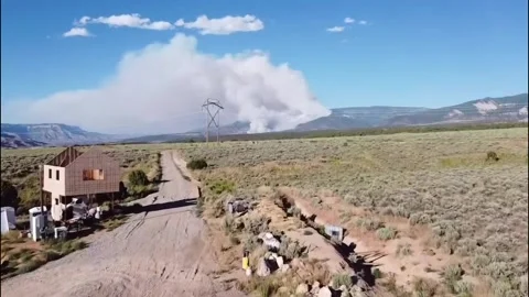 US: Spring Creek Fire Near Parachute, Colorado Spreads To Around 3,000 Acres Stock Footage 247546541
