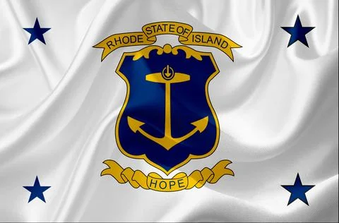 US state flags. In high quality on silk fabric. Stock Illustration