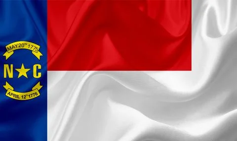 US state flags. In high quality on silk fabric. Stock Illustration