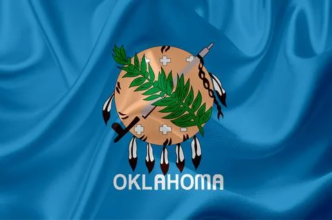 US state flags. In high quality on silk fabric. Stock Illustration