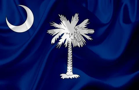 US state flags. In high quality on silk fabric. Stock Illustration