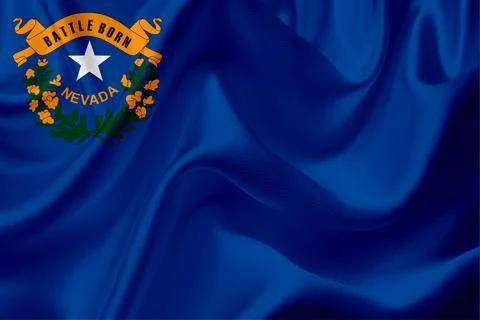 US state flags. In high quality on silk fabric. Stock Illustration