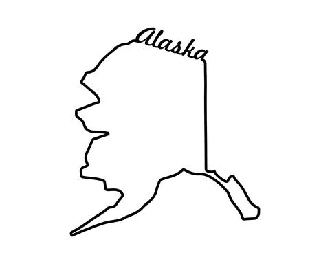 US state map. Alaska outline symbol. Vector illustration 库存插图