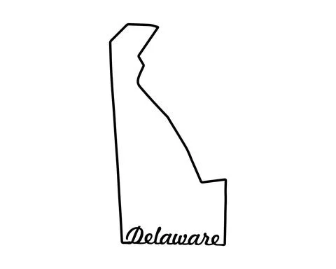 US state map. Delaware outline symbol. Vector illustration Stock-Illustration