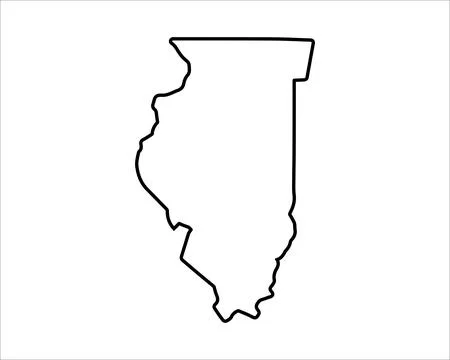US state map. Illinois outline symbol. Vector illustration Stock-Illustration