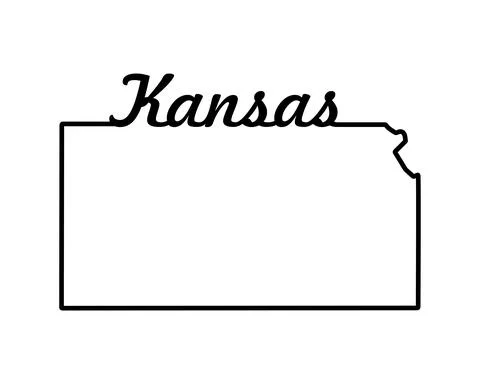 US state map. Kansas outline symbol. Vector illustration Stock Illustration