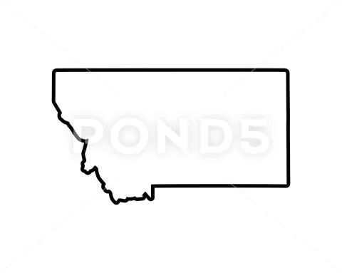 US state map. Montana outline symbol. Vector illustration ~ Clip Art ...