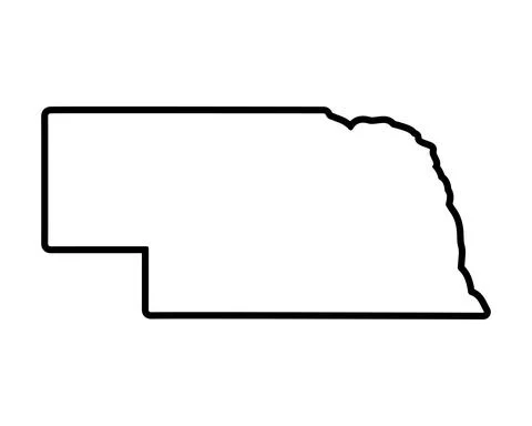 US state map. Nebraska outline symbol. Vector illustration Stockillustratie