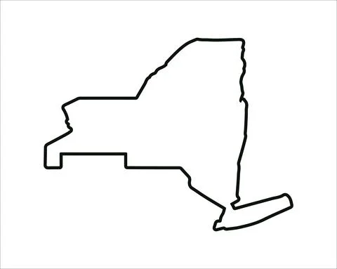 US state map. New York outline symbol. Vector illustration イラスト素材
