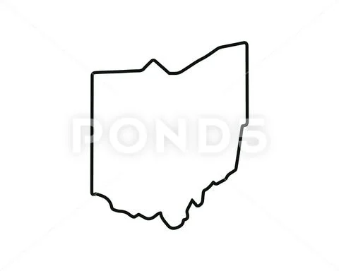 US state map. Ohio outline symbol. Vector illustration Illustration ...