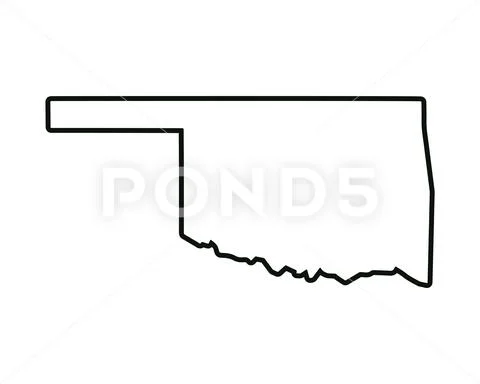 US state map. Oklahoma outline symbol. Vector illustration ~ Clip Art ...