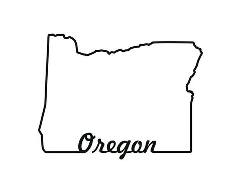 US state map. Oregon outline symbol. Vector illustration Illustration