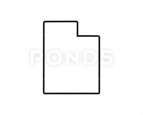 US state map. Utah outline symbol. Vector illustration: Royalty Free ...