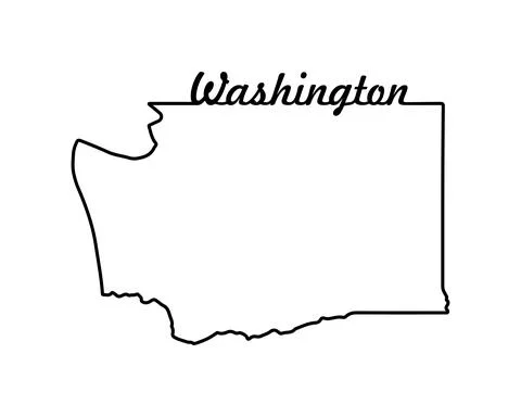 US state map. Washington outline symbol. Vector illustration Stock-Illustration