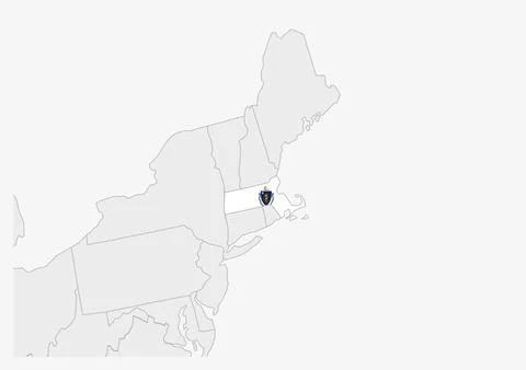 US state Massachusetts map highlighted in Massachusetts flag colors Stock Illustration