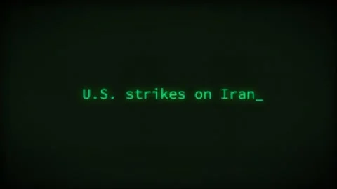 U.S. Strikes on Iran, Typing Text, Retro Computer Screen Stock Footage 311808366