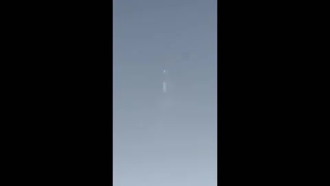 US: Successful launch and landing of SpaceX's Rocket Booster caught on camer... Stock Footage 289021716