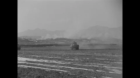 U.S. tanks fire in the field Stock Footage 109494692