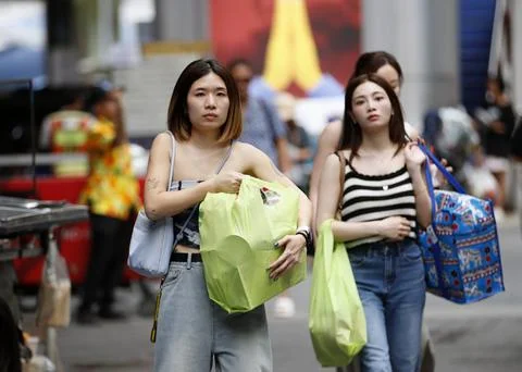 US tariff policy expected to result in contraction in Thailand's economic growth Foto stock