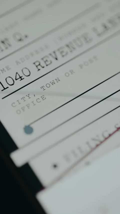 U.S. tax form, focus on the address section Stock Footage 333405655