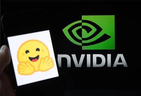 US tech giant Nvidia announces acquisition of AI platform Hugging Face, London,  Stock Photos