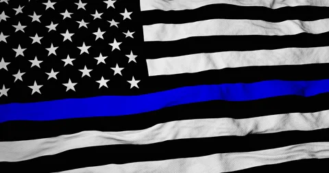 US Thin blue line in 3D rendering Stock-Footage 165139509