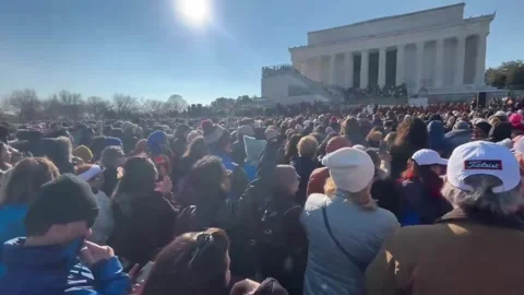 US: Thousands Gather With Buddhist Monks At Lincoln Memorial In Powerful ... Stock Footage 328766570