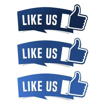 Like us thumb up Button Stock Illustration