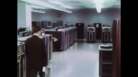 U.S. Treasury Computerized Data Processing Department Stock Footage 119286074