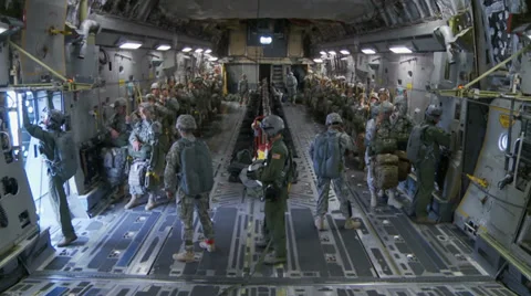 US - Troop Drop - Para Troopers Drop Prep 01 Stock Footage 32848146
