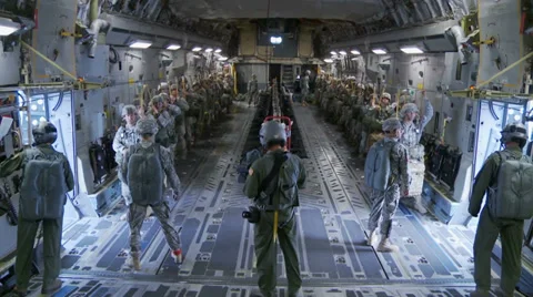 US - Troop Drop - Para Troopers Drop Prep 02 Stock Footage 32848208