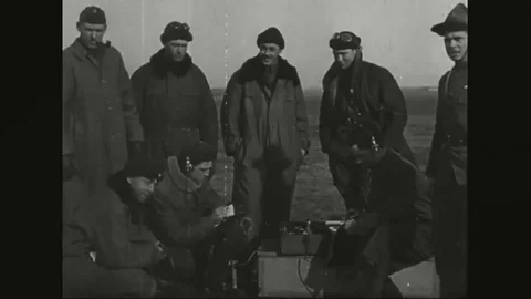 U.S. troops decode message received from transmitter - 1910-1914 Stock Footage 83413324