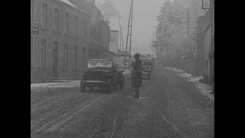 US troops re-supply during the Battle of the Bulge, capture the Ludendorff Stock Footage 109509583