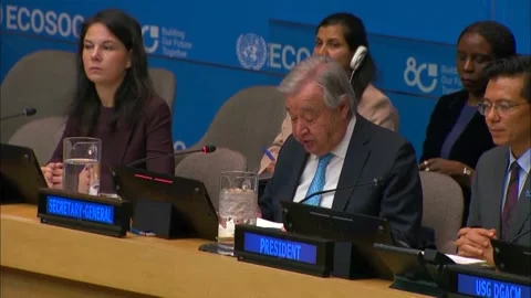 US: UN chief calls for multilateral cooperation to speed up development Stock Footage 327525068