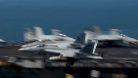 US: US releases video of USS Gerald R. Ford carrier operating in Mediterr... Stock Footage 330180455