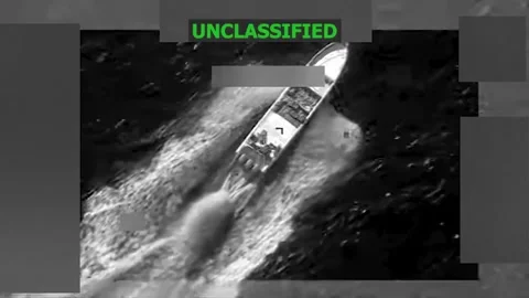 US: USA Launches Lethal Strike On Terror Vessel Along Narco Routes Stock-Footage 328664903