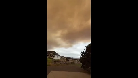 US: Utah County Declares Emergency Amid Wildfire Smoke Blanketing Eagle M... Stock Footage 337753978