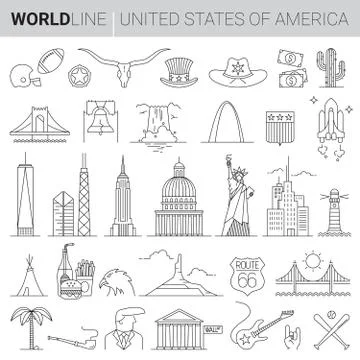 US Vector Line Icons Stock-Illustration